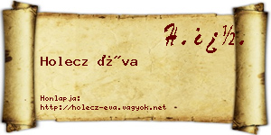 Holecz Éva névjegykártya